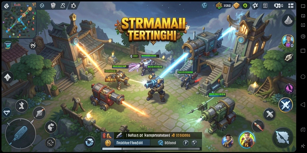 Screenshot utama 8G8G menampilkan pertempuran strategis yang intens.