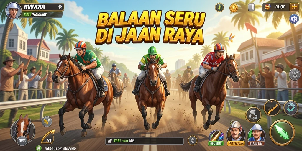 Tampilan gameplay menegangkan di <strong>BW888</strong> dengan balapan seru.