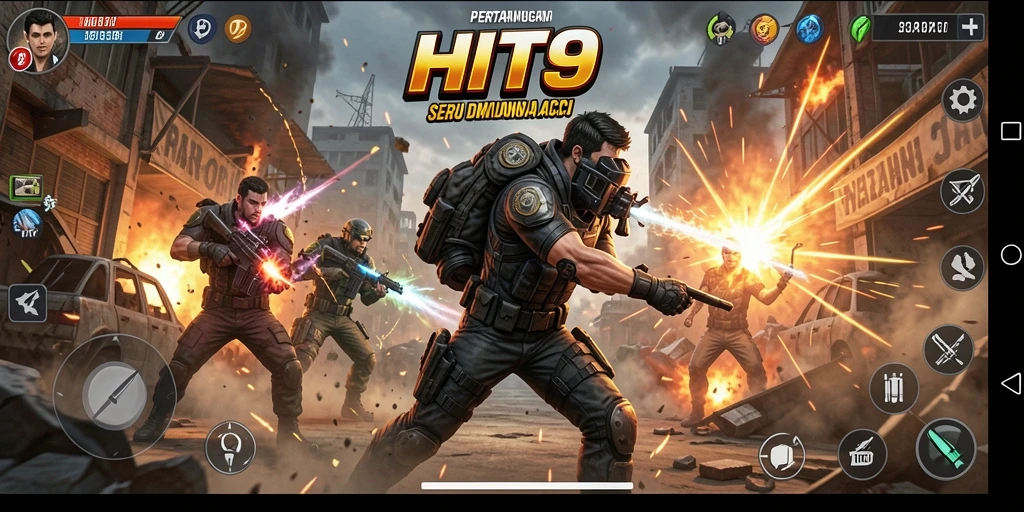 Tangkapan layar gameplay HIT9 menampilkan pertarungan aksi yang mendebarkan.