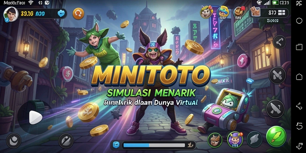 Tampilan gameplay menarik MINITOTO dengan aktivitas sehari-hari yang interaktif.