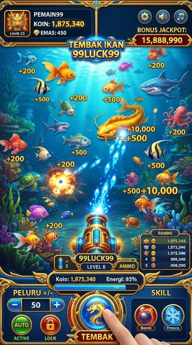 Tampilan antarmuka pengguna 99luck99 yang sederhana dan intuitif.